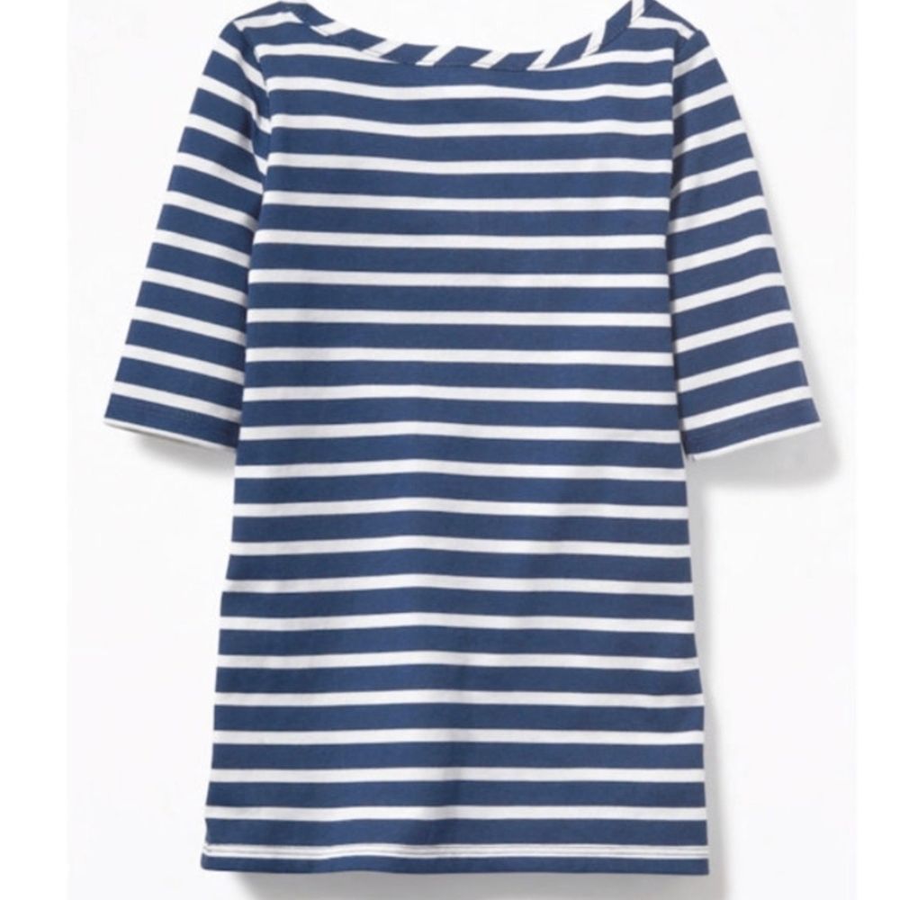 *NWT* Old Navy Navy & white boat neck shift dress. Size:5t